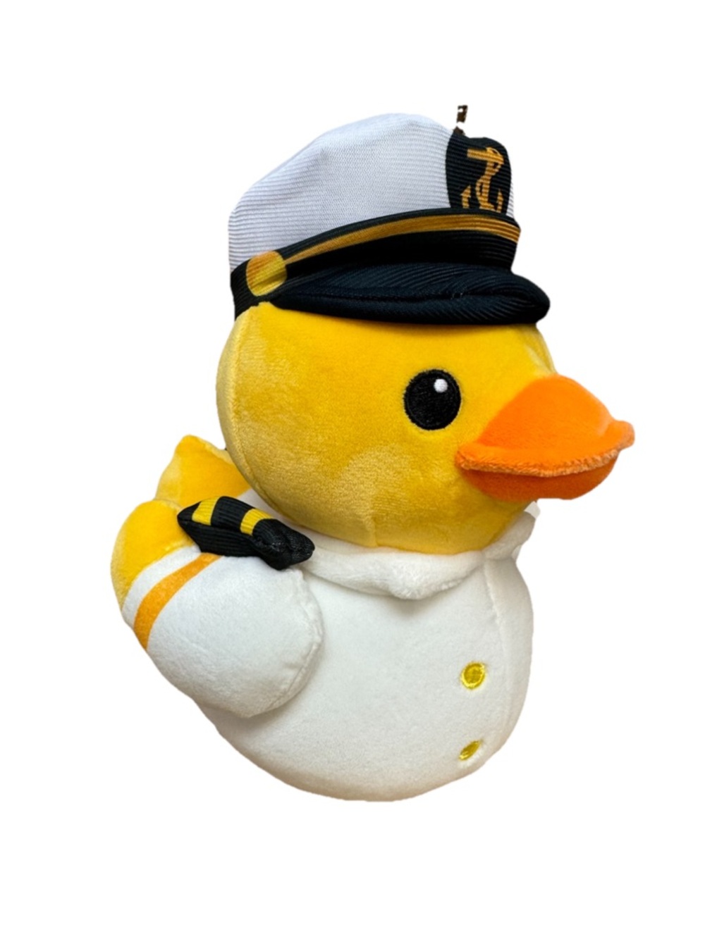 Captain Duck Plush - Yellow & White Toy Duck 8” NEW!